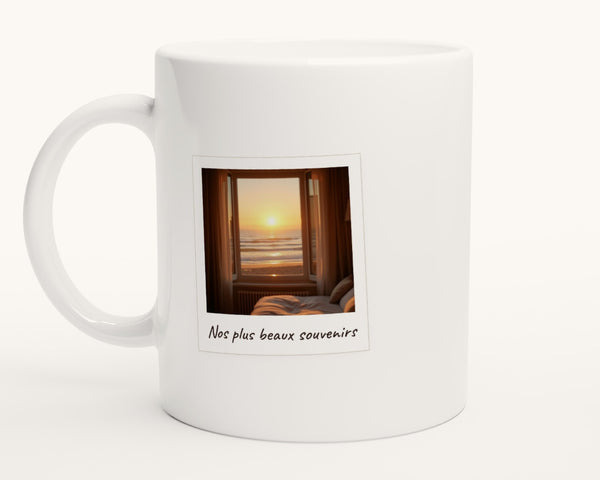 Mug photo polaroid personnalisé avec légende – photo produit