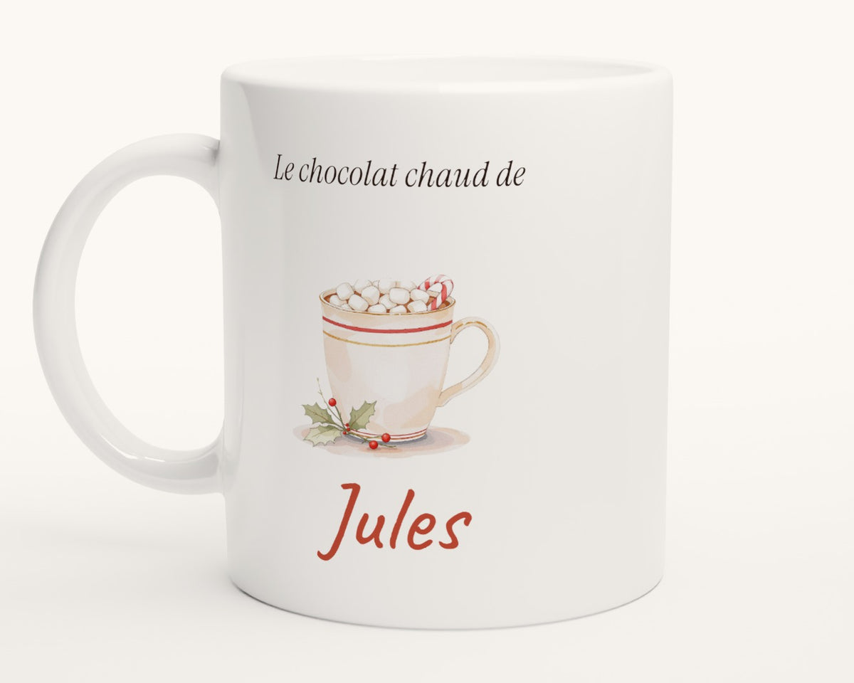 Mug enfant « Le chocolat chaud de… » personnalisé – photo produit