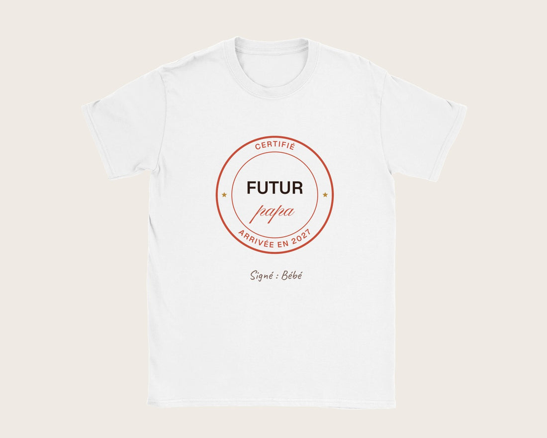 T-shirt « Futur papa » annonce de grossesse personnalisé – t-shirt blanc
