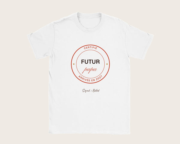 T-shirt « Futur papa » annonce de grossesse personnalisé – t-shirt blanc