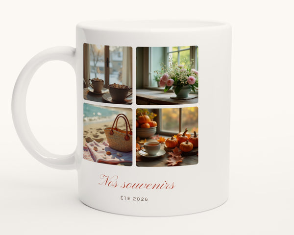 Mug collage 4 photos personnalisé – photo produit