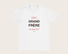 T-shirt « Grand frère » personnalisé pour annoncer une naissance