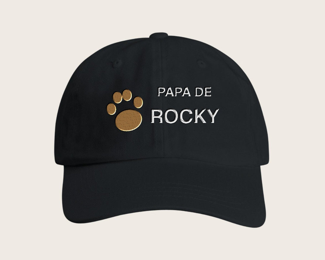 Casquette brodée « Papa de » avec le nom de votre chien