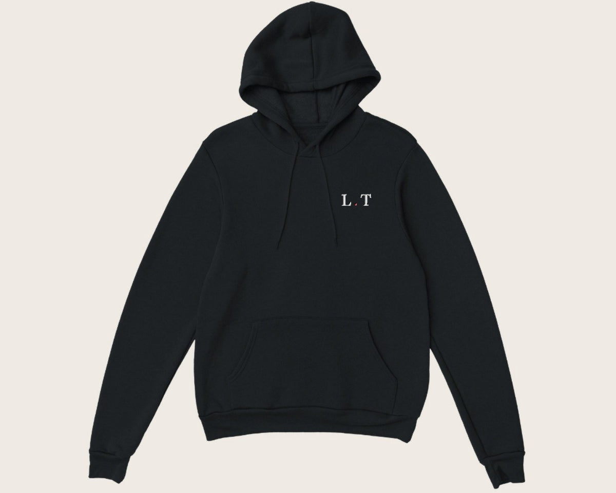 Sweat brodé initiales – sweat à capuche noir