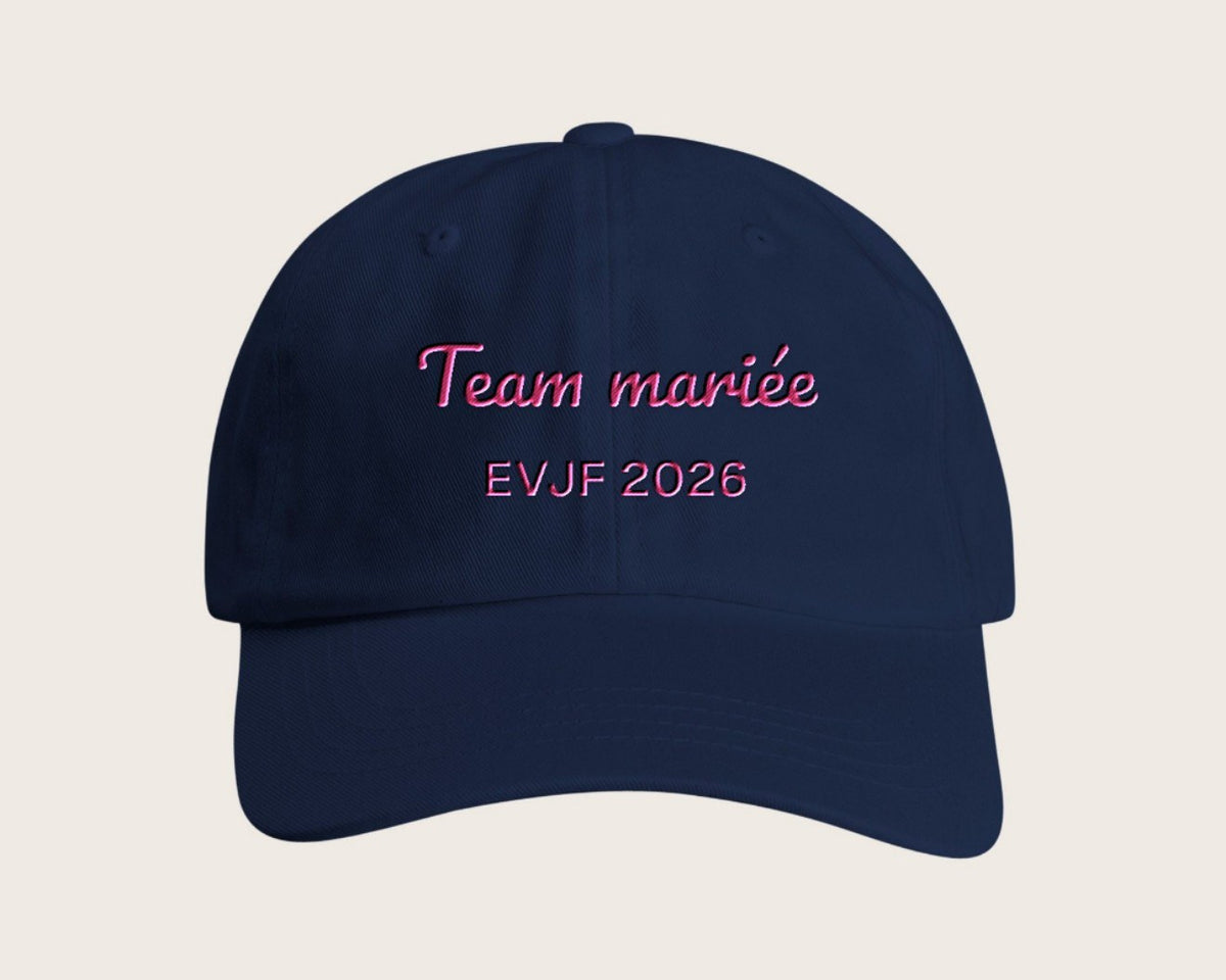 Casquette EVJF brodée « Team mariée » personnalisée – marine
