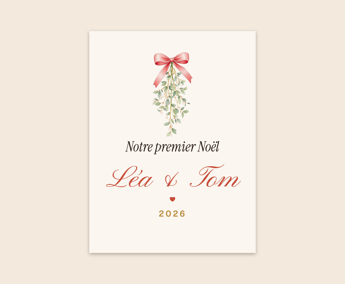 Affiche « Notre premier Noël » à deux personnalisée – Affiche 30×40 cm