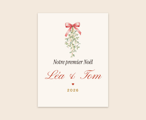 Affiche « Notre premier Noël » à deux personnalisée – Affiche 30×40 cm
