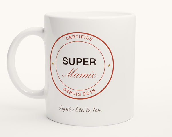 Mug « Super Mamie certifiée » personnalisé – photo produit