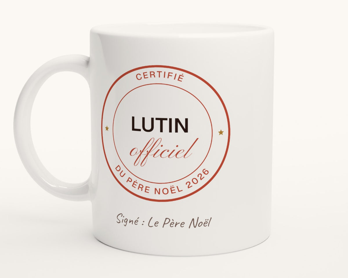 Mug enfant « Lutin officiel du Père Noël » personnalisé – photo produit