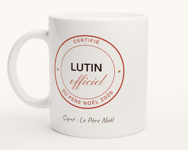 Mug enfant « Lutin officiel du Père Noël » personnalisé – photo produit
