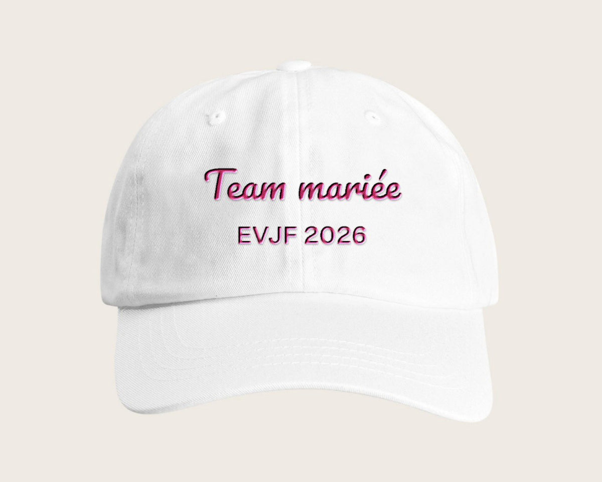 Casquette EVJF brodée « Team mariée » personnalisée