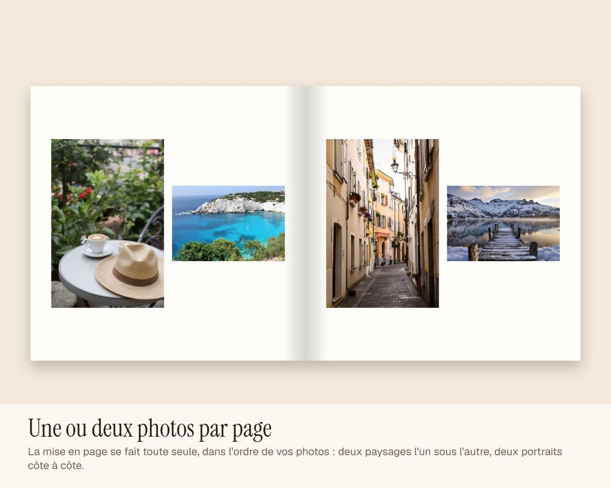 Livre photo de voyage personnalisé – une ou deux photos par page