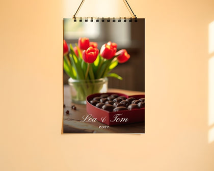 Calendrier photo 2027 de couple personnalisé