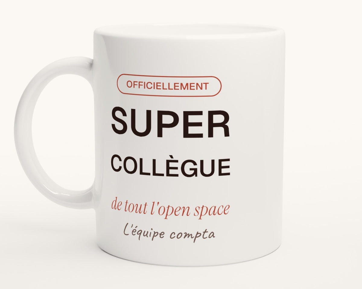 Mug personnalisé « Super collègue » – photo produit