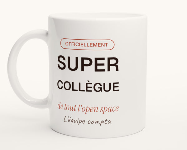 Mug personnalisé « Super collègue » – photo produit