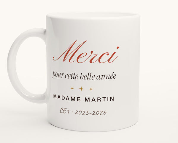 Mug personnalisé « Merci » pour professeur – photo produit
