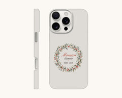 Coque de téléphone « Maman d'amour » personnalisée avec les prénoms