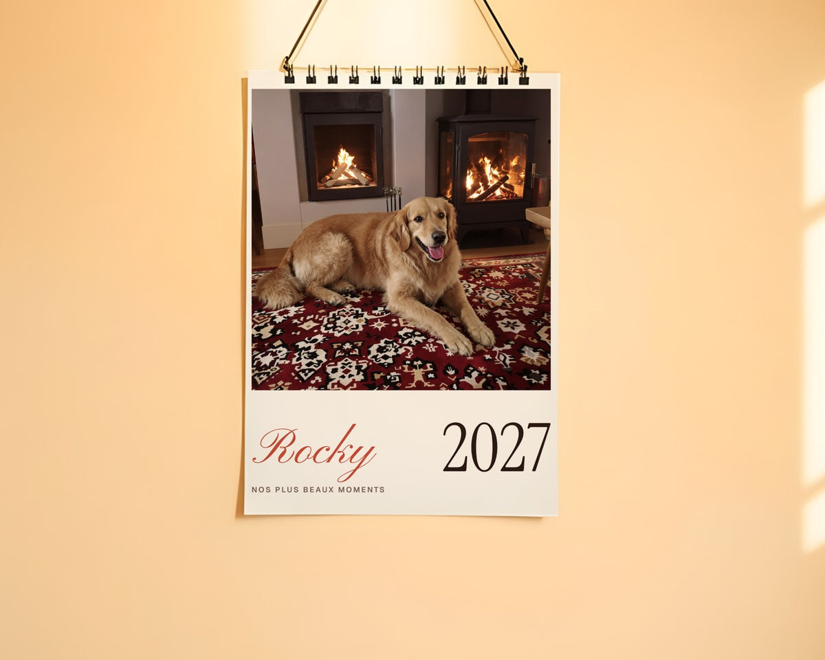 Calendrier photo 2027 de votre chien – au mur