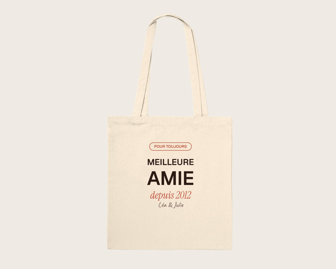 Tote bag personnalisé « Meilleure amie » – tote bag en coton naturel
