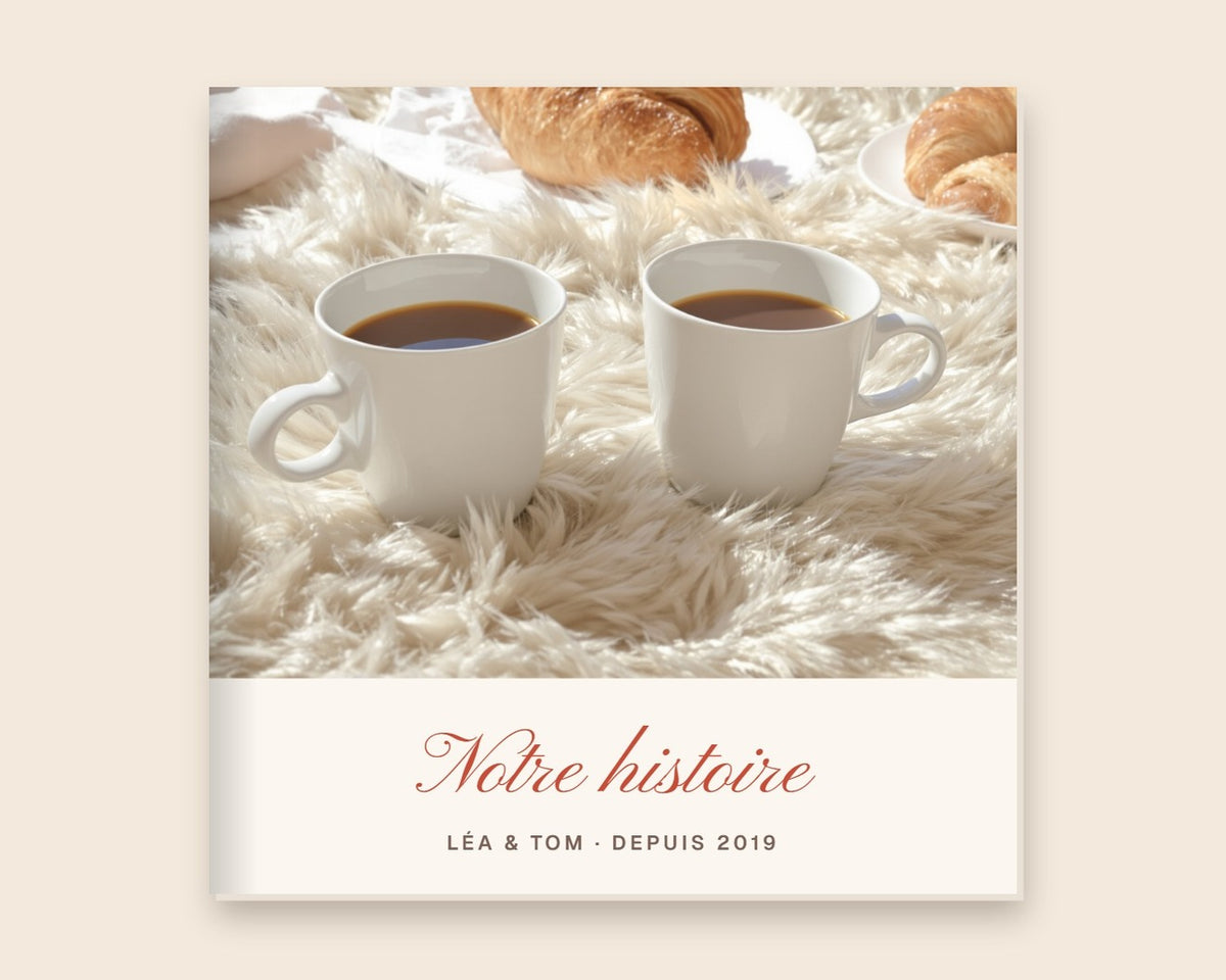 Livre photo de couple personnalisé « Notre histoire » – couverture du livre