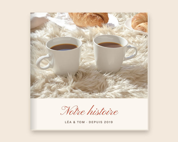 Livre photo de couple personnalisé « Notre histoire » – couverture du livre