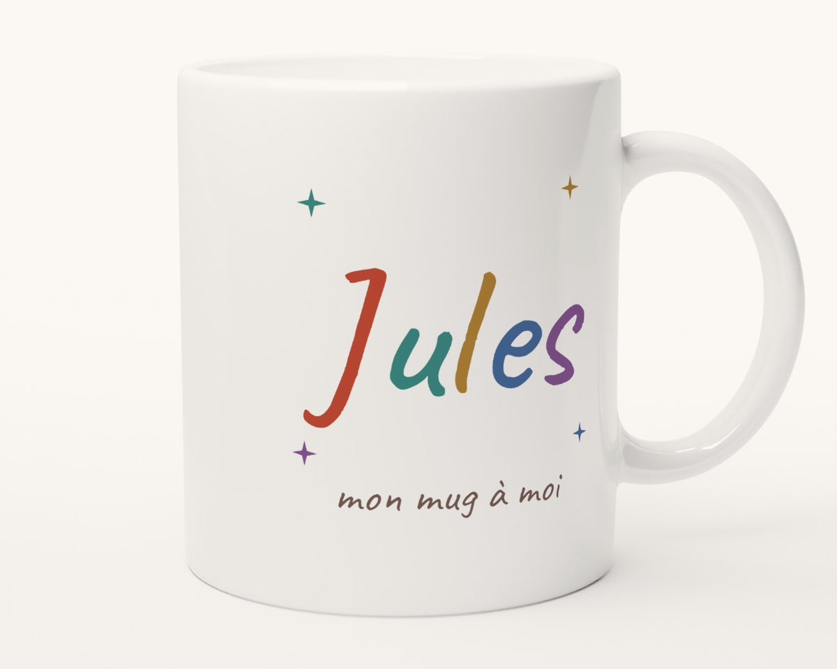 Mug enfant personnalisé avec son prénom – autre face, anse à droite