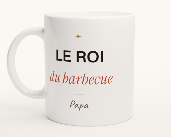 Mug humour « Le roi du barbecue » personnalisé – photo produit