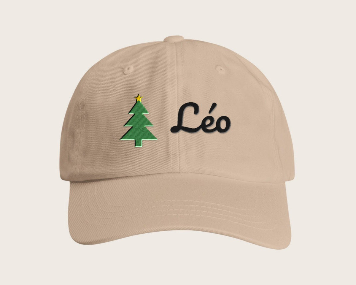 Casquette de Noël brodée avec prénom – sable