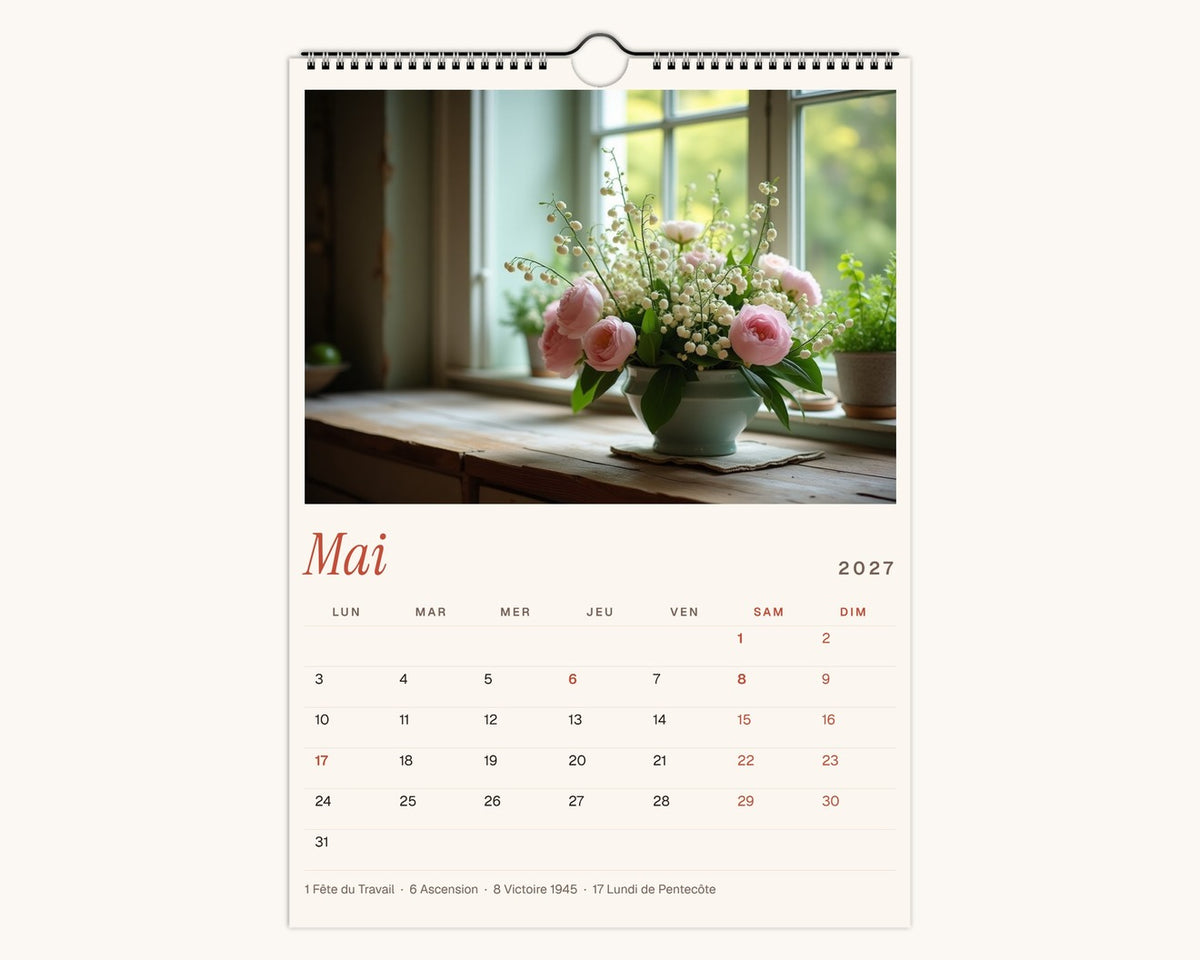Calendrier photo 2027 « Mamie chérie » personnalisé – page de mai