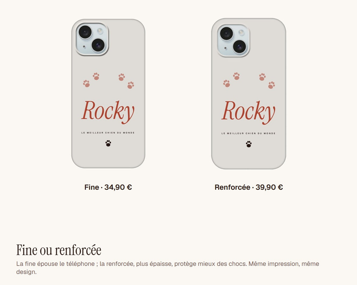 Coque de téléphone personnalisée pour les amoureux des chiens – coque fine ou renforcée