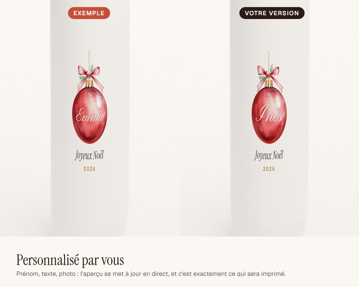 Gourde de Noël personnalisée avec prénom – exemple de personnalisation