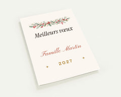 Carte « Meilleurs vœux 2027 » personnalisée (lot de 10)