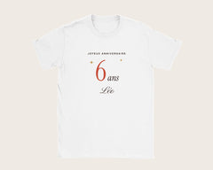 T-shirt anniversaire enfant personnalisé avec l'âge et le prénom