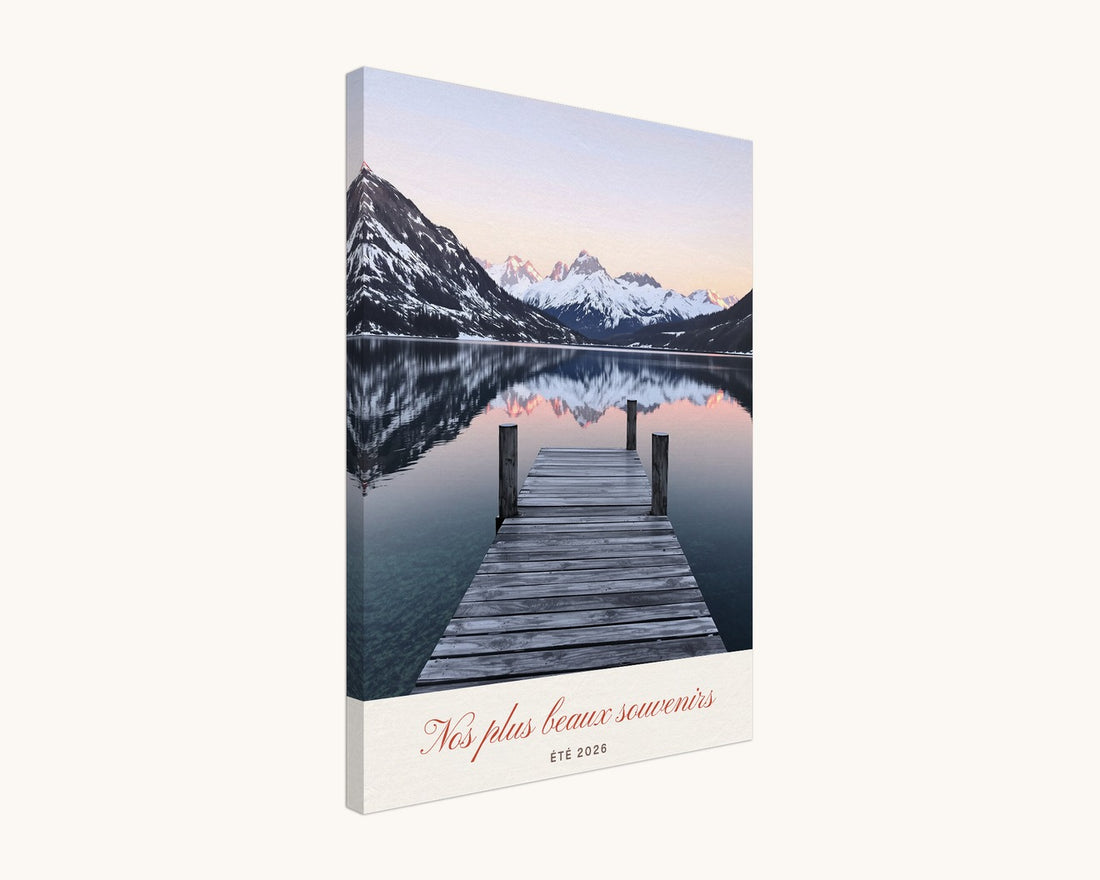 Tableau photo personnalisé avec titre et date – toile 45 × 60 cm