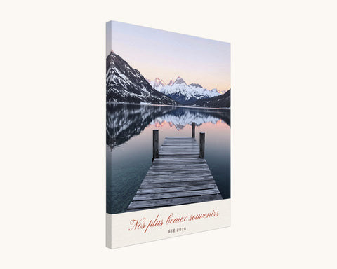 Tableau photo personnalisé avec titre et date – toile 45 × 60 cm