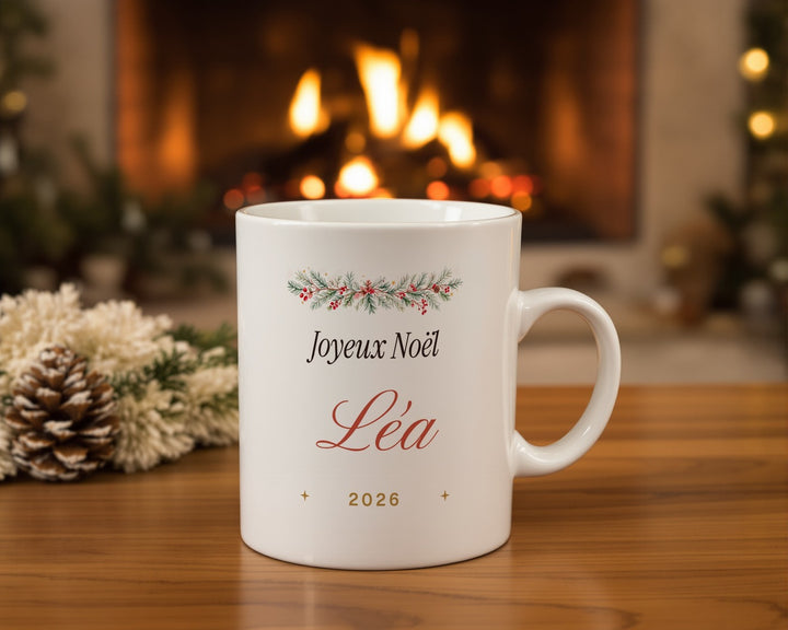 Mug de Noël personnalisé avec prénom