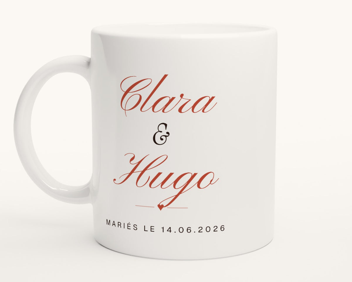 Mug personnalisé mariage avec la date – photo produit