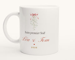 Mug « Notre premier Noël » en amoureux personnalisé