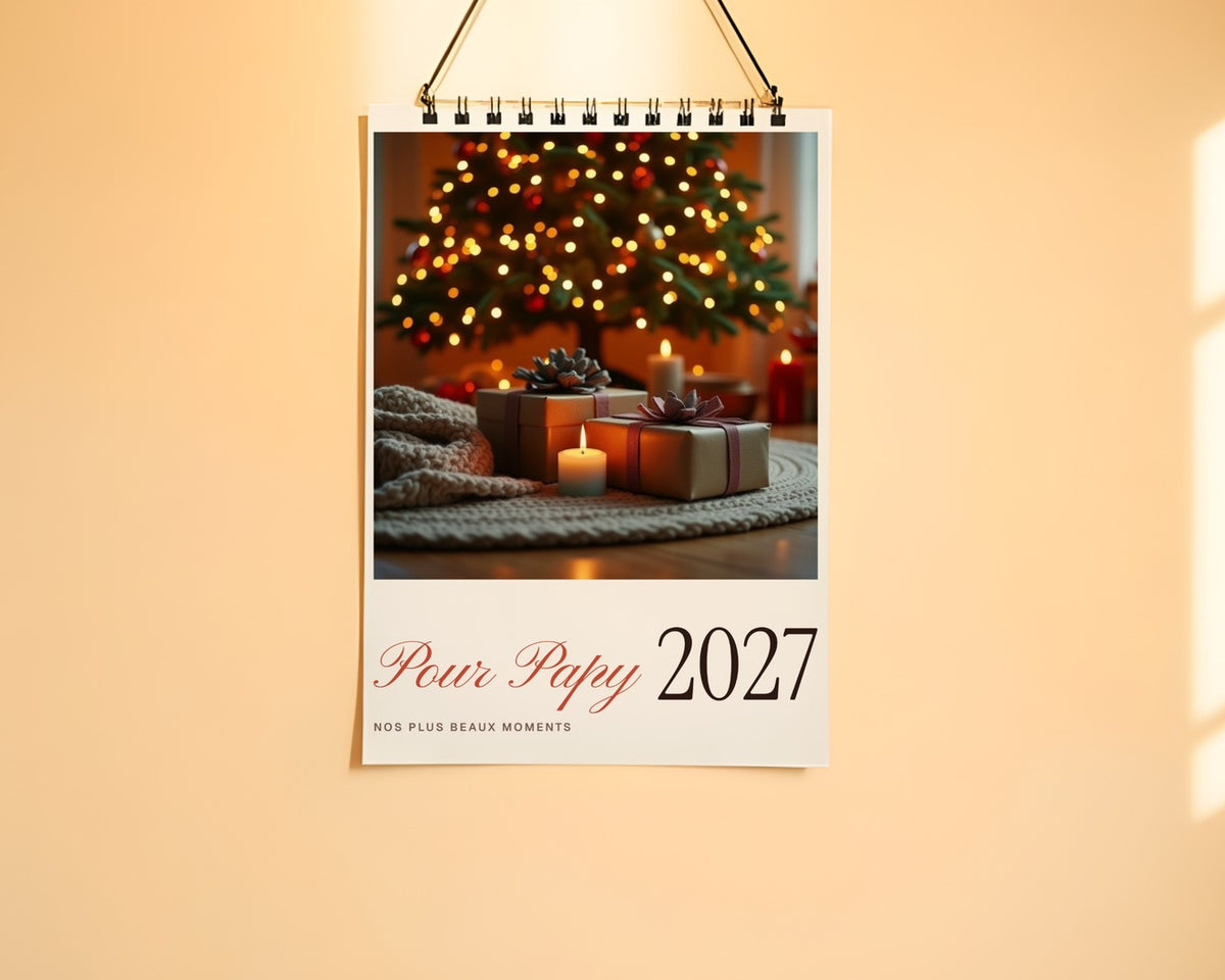 Calendrier photo 2027 « Pour Papy » personnalisé – au mur