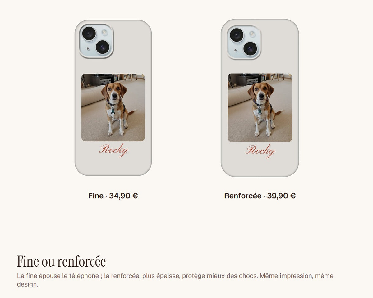 Coque de téléphone personnalisée avec votre photo – coque fine ou renforcée