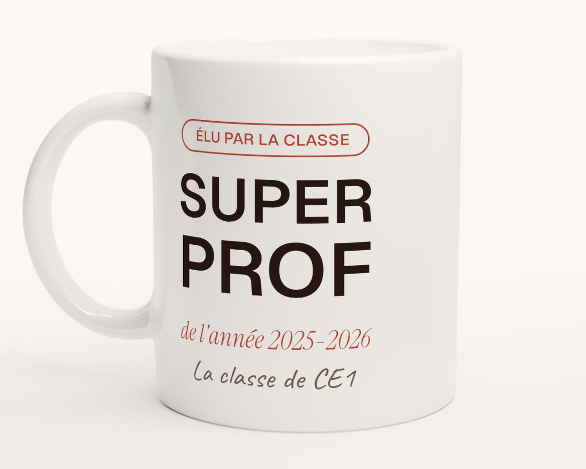 Mug personnalisé « Super prof » de l'année – photo produit