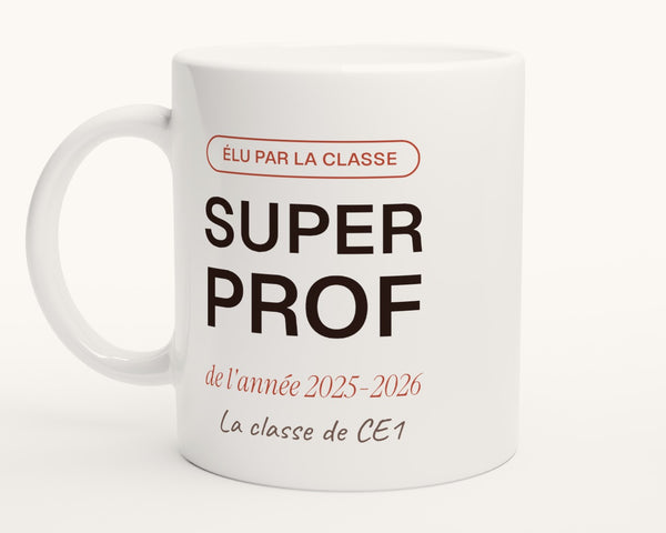 Mug personnalisé « Super prof » de l'année – photo produit