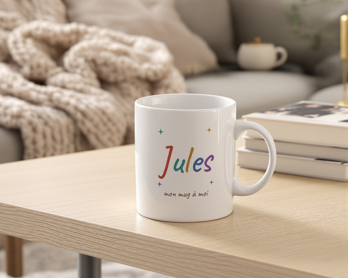 Mug enfant personnalisé avec son prénom – mise en situation