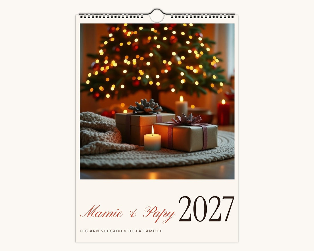 Calendrier 2027 « Mamie & Papy » avec les anniversaires – couverture