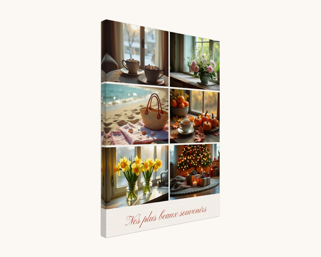 Tableau mosaïque de 6 photos personnalisé – toile 45 × 60 cm